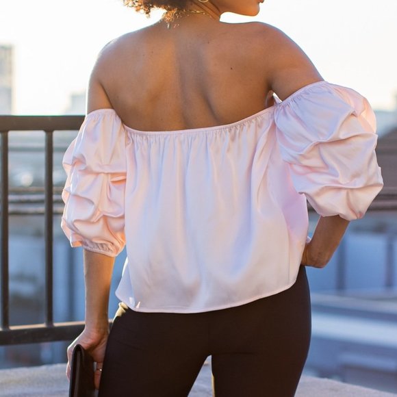 Rosé Babe Satin Pink Top - Picture 8 of 11